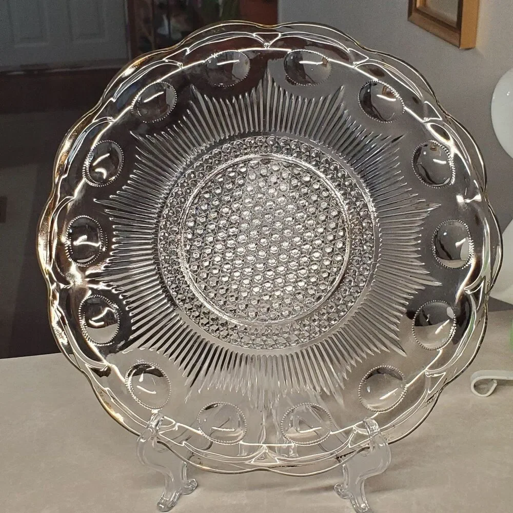 Bartlett Collins St. Genevieve Clear Divided Platter
